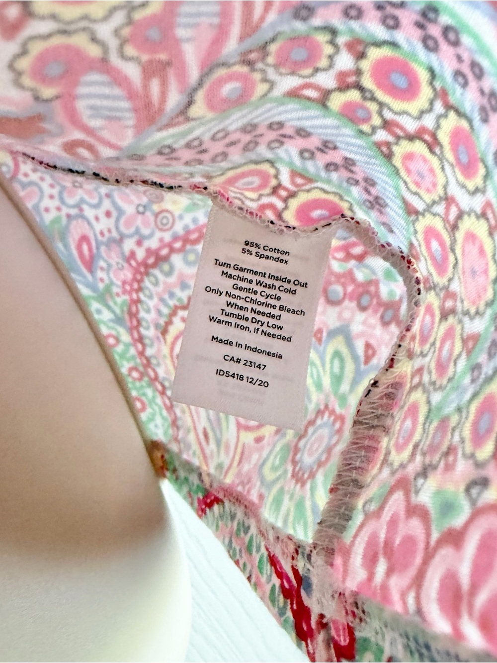 Talbots Bateau Neck Dreamy Paisley 3/4 Sleeve Cotton Tee - Picture 7 of 7